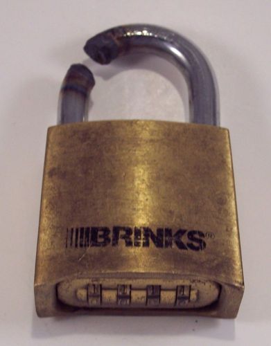 Brinks HD Brass 2&#034; Combination Lock Broken Torched Cut For Art Craft Steampunk