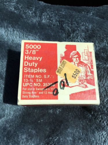 Vintage swingline no.s.f.-13 heavy duty 3/8&#034; staples box 4600 staples for sale
