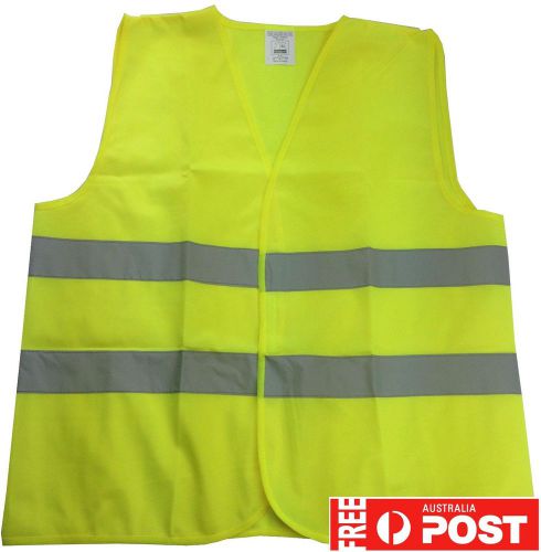 Hi vis safety vest reflective tape workwear green orange one size night &amp; day for sale