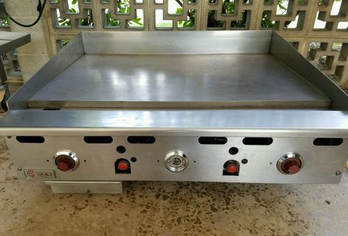 used WOLF 36in Stainless steel commercial  Flat Top Gas Griddle 3 zone ! ASA36 !