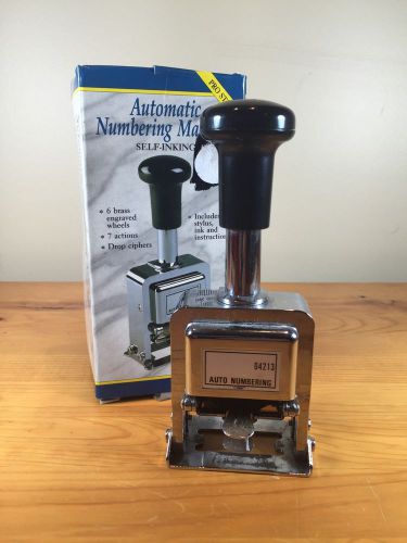 Rogers Automatic Numbering Machine Self Inking Auto Brass Wheels Pro Stamp 1993