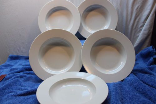 Set of 5 Prolon NSF Restaurant Melamine Large White Pasta Bowls Used