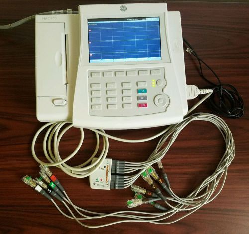 GE MAC 800 Portable Resting ECG Analysis System with Multi-link 10 lead Printer