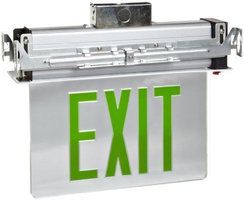 OpenBox Morris Products 73336 Recessed Mount Edge Lit LED Exit Sign, Green on