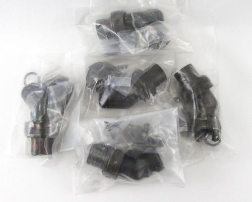 Lot of (5) Sunbank SE80C1310A-34 Connector Backshell 45° Size 14 w/ Clamp =NOS=