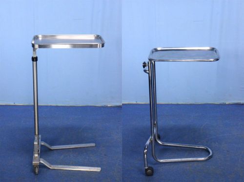 Lot of 2 Stainless Mayo Stands Adjustable with Warranty Medical Stainless Tables