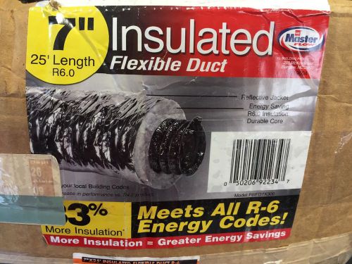 7&#034; x 25 ft flex, round, tube insulated r6 flex duct for sale