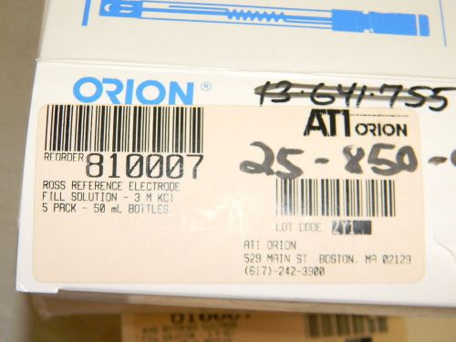 Orion ross reference electrode filling solution p/n 810007 5 bottles, old for sale
