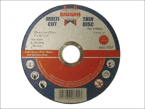 Faithfull - Multi-Cut Thin Cut Off Wheel 125mm x 1.0 x 22 Pack of 10
