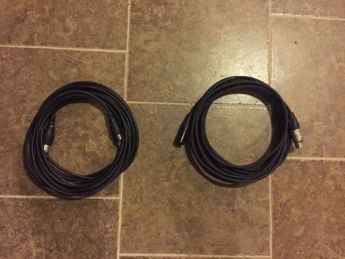 Lot of 2 - 20 ft XLR cable 3 pin female to male