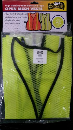 Ok-lv1 reflective vest high visibility with reflective tape open mesh safety for sale