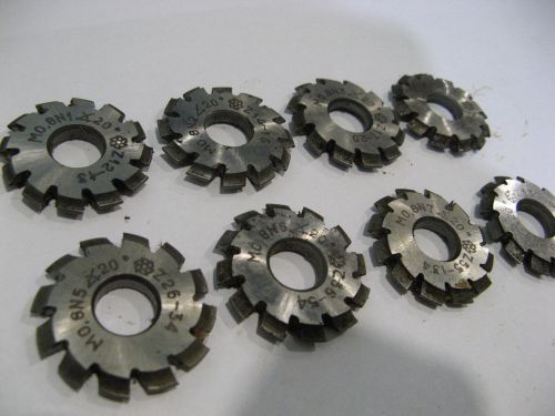Set m0,8 n1-n8 (8 pcs) hss module involute gear cutters pa 20 deg new ussr for sale
