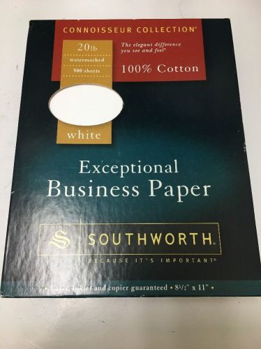 Southworth 13C 100% Cotton Business Paper, 20 lbs., 8-1/2 x 11, White, 500/Box