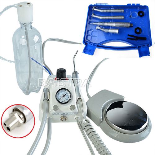 Portable Mini Compressor Turbine &amp; 3 Way Syringe  + 2 Hole Dental Handpiece Kit