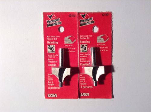 Vermont American 22143 High Speed Steel, 3/8&#034; Beading Router Bit (2 Pack)