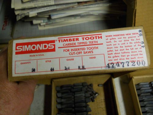Simonds Saw Timber Tooth Carbide Tipped Inserted Saw Teeth.  NEW