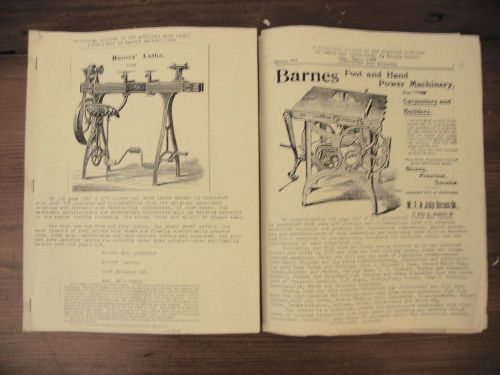 PICTORIAL HISTORY OF AMERICAN WOOD LATHE 1800-1960, Harold Barker, publ 1986