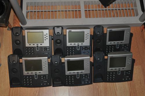 Lot of 6 Cisco CP-7961g 7961 Unified VoIP IP Phone Office Business 7960 Series