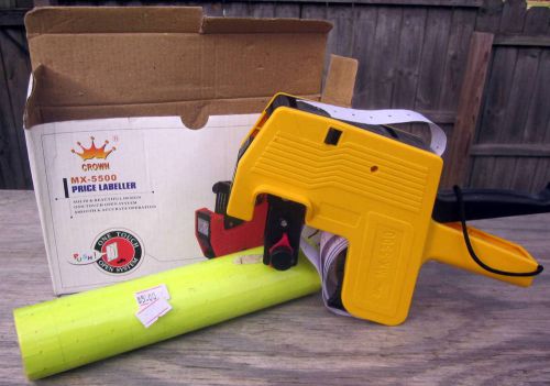Crown MX-5500 Price Labeller Gun +  Extra Yellow Labels