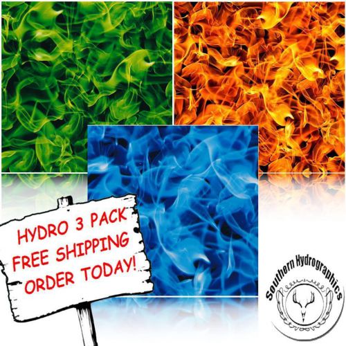 HYDROGRAPHIC FILM WATER TRANSFER PRINTING FILM HYDRO DIP FLAMES HYDRO 3 PACK