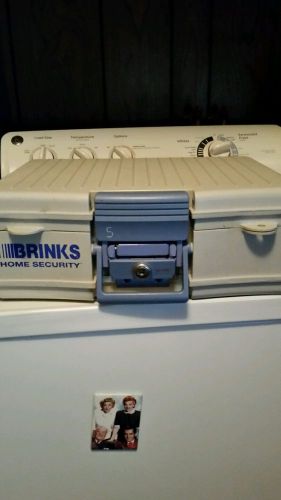 Brinks Home Security Safe Lock Box Key Blue Gray #646837 Protect Valuables