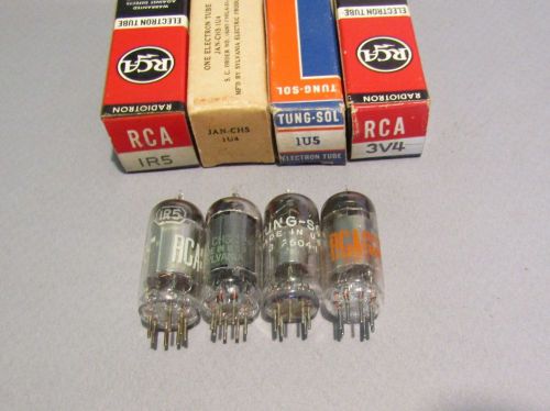 4 NOS TESTED GOOD RCA ECT 1R5 1U4 1U5 3V4 BATTERY TUBES