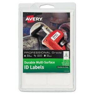 Avery Durable Multi-Surface ID Labels, 3/4 x 1 3/4, White,120 Labels (AVE61521)