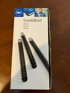 GBC CombBind Binding Comb Spines 7/16&#034;/11mm  - Black  Pack of 100