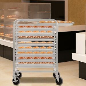 Commercial 10 Sheet Aluminum Rolling Bakery Pan Rack Heavy Duty Bakery Pan Rack