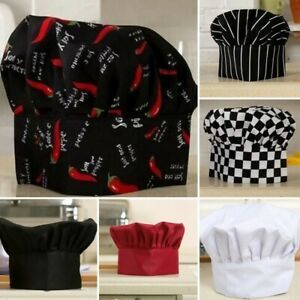 Chef Adjustable Kitchen Baker Chef White Elastic Cap Hat Dining Hotel 1 Piece