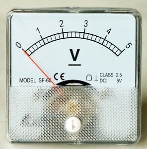 DC Analog Volt Meter Panel Mount 0-5 VDC  PM05-DC