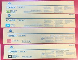 LOT OF 4 NEW GENUINE KONICA MINOLTA TONER TN 711 C/ Y/ M/ K  