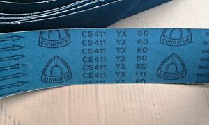 KLINGSPOR CS411 YX 4x60&#034; 60 GRIT ZIRCONIA ALUMINA HD SANDING BELTS - 6 PCS