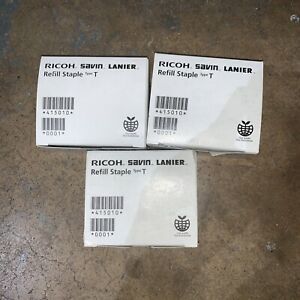 3 X Genuine RICOH. SAVIN. LANIER. Staple Refill (Type T) EDP CODE: 415010