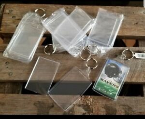 100 Pcs Acrylic Rectangle Translucent Keychain Blanks- Insert your own photo-art