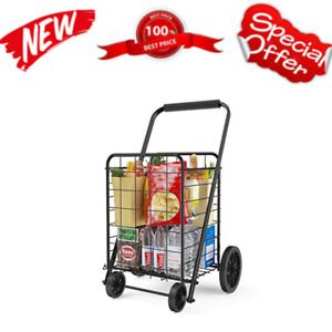 Grocery Cart with Wheels Heavy Duty Foldable Lightweight Shopping Cart 176lb
