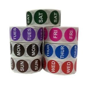 1 Roll of 500 stickers Date Color Label White Circle Size One Stickers P1P6