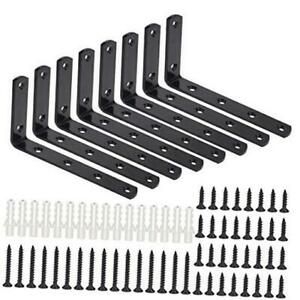 Corner Brackets 5 Inch X 3 Inch, Shelf Bracket Heavy Duty Black Steel L
