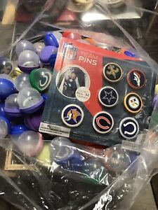 250 NFL Pins 2” Vending Capsules Free Display &amp; Free Shipping