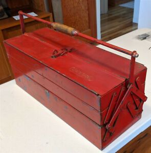 Vintage Gedore 5 Compartment Folding Tool Box 21x8x8&#034;