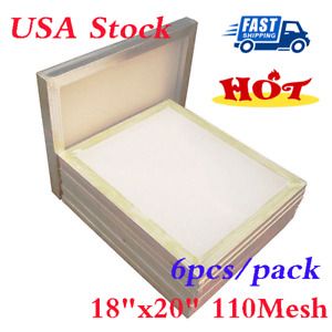 USA! 6pack 18&#034; x 20&#034; Aluminum Screen Printing Frame Screens with 110 Mesh