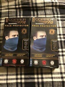 Set of 2 Copper  Fit Guardwell Face Protector Mask Lightweight breathable Blue