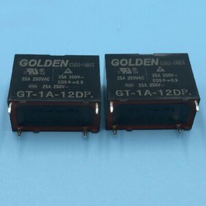 10Pcs GOLDEN GT-1A-12DP 12VDC Power Relay 25A 250VAC 4Pin New