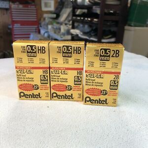 Pentel Hi-Polymer Super Lead Refill 0.5mm HB Ultra Fine C505-HB - 35 Tubes Total