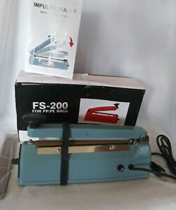 Impulse Sealer FS-200 Machine For PP/PE Bags AC 110V &amp; Instructional Manual