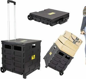 dbest products Quik Cart Pro Wheeled Rolling Crate Teacher Utility with Black