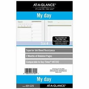 at-A-Glance Daily Planner Refill 87242 Day-Timer 2 Months Undated Size 4 5-1/...