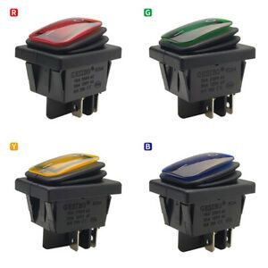 ON-OFF Rectangular 16A 250V AC 2 Position Safety 4 Pins DPST Rocker Switch,