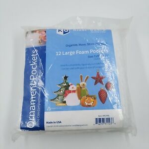 NEW Kleer-Guard White Foam Pocket/Pouches. 7.25&#034;x7.25&#034;. 12/pk. Ornament, Fragile