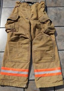 Firefighter Janesville Lion Apparel Pants Size 34R 2001 Orange Trim
